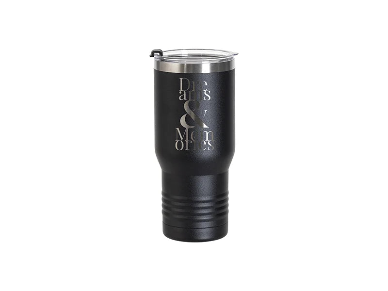 Engraving Blanks 22oz/650ml Powder Coated Ringneck Grip Stainlee Steel Tumbler(Black)