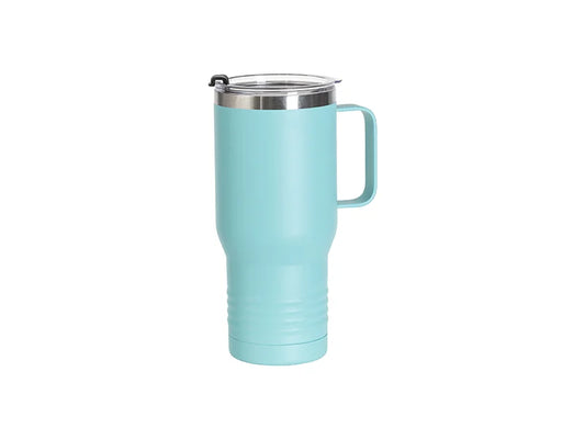 Engraving Blanks 22oz/650ml Powder Coated Ringneck Grip Stainlee Steel Tumbler with Handle(Mint Green)