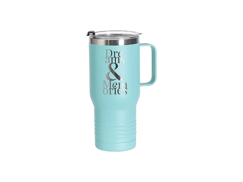 Engraving Blanks 22oz/650ml Powder Coated Ringneck Grip Stainlee Steel Tumbler with Handle(Mint Green)