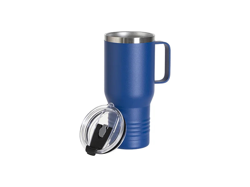 Engraving Blanks 22oz/650ml Powder Coated Ringneck Grip Stainlee Steel Tumbler with Handle(Royal Blue)