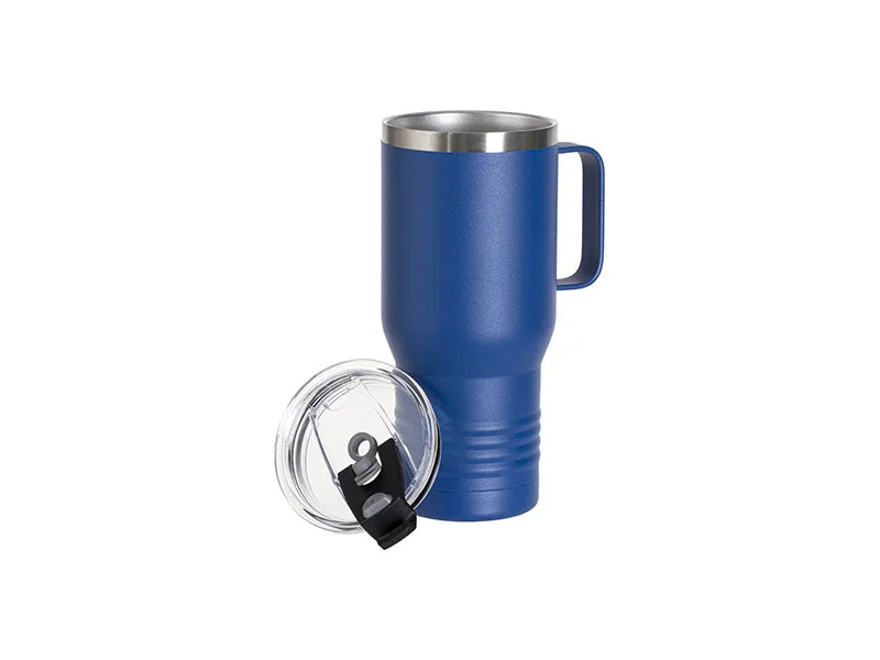 Engraving Blanks 22oz/650ml Powder Coated Ringneck Grip Stainlee Steel Tumbler with Handle(Royal Blue)