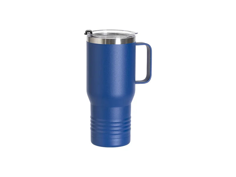 Engraving Blanks 22oz/650ml Powder Coated Ringneck Grip Stainlee Steel Tumbler with Handle(Royal Blue)