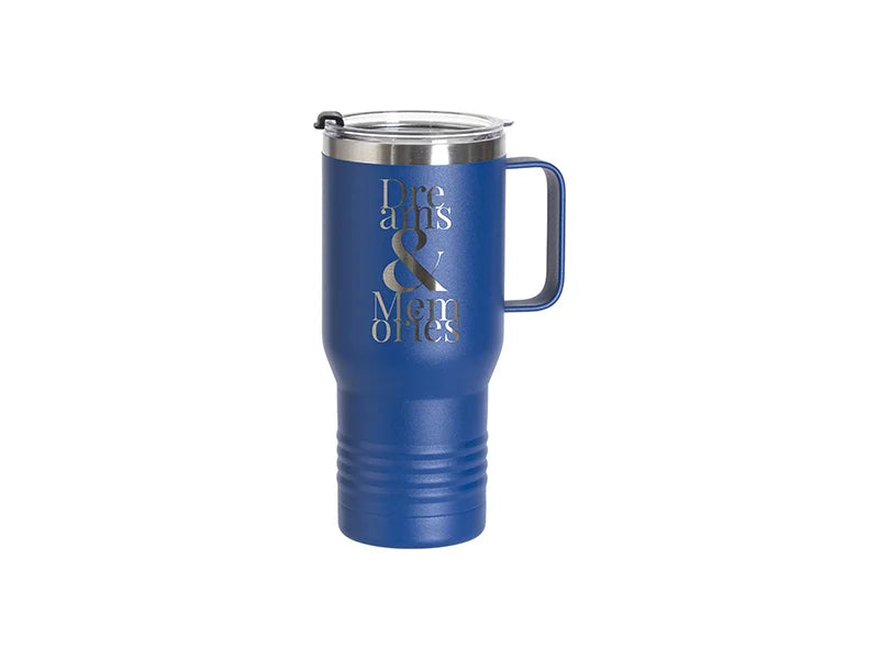 Engraving Blanks 22oz/650ml Powder Coated Ringneck Grip Stainlee Steel Tumbler with Handle(Royal Blue)