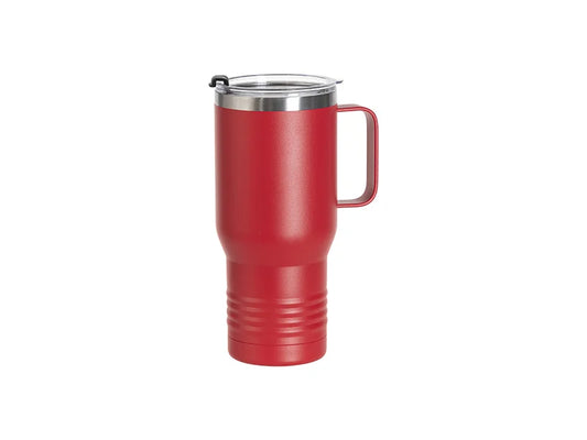 Engraving Blanks 22oz/650ml Powder Coated Ringneck Grip Stainlee Steel Tumbler with Handle(Red)