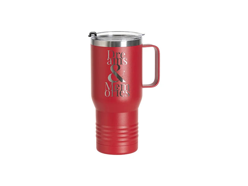Engraving Blanks 22oz/650ml Powder Coated Ringneck Grip Stainlee Steel Tumbler with Handle(Red)
