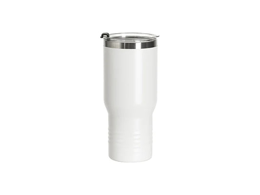 Engraving Blanks 22oz/650ml Powder Coated Ringneck Grip Stainlee Steel Tumbler(White)