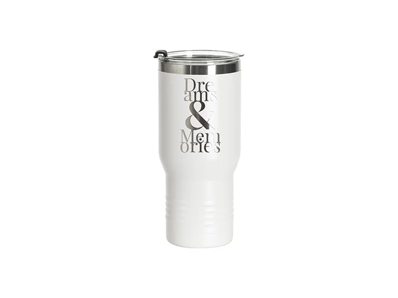 Engraving Blanks 22oz/650ml Powder Coated Ringneck Grip Stainlee Steel Tumbler(White)