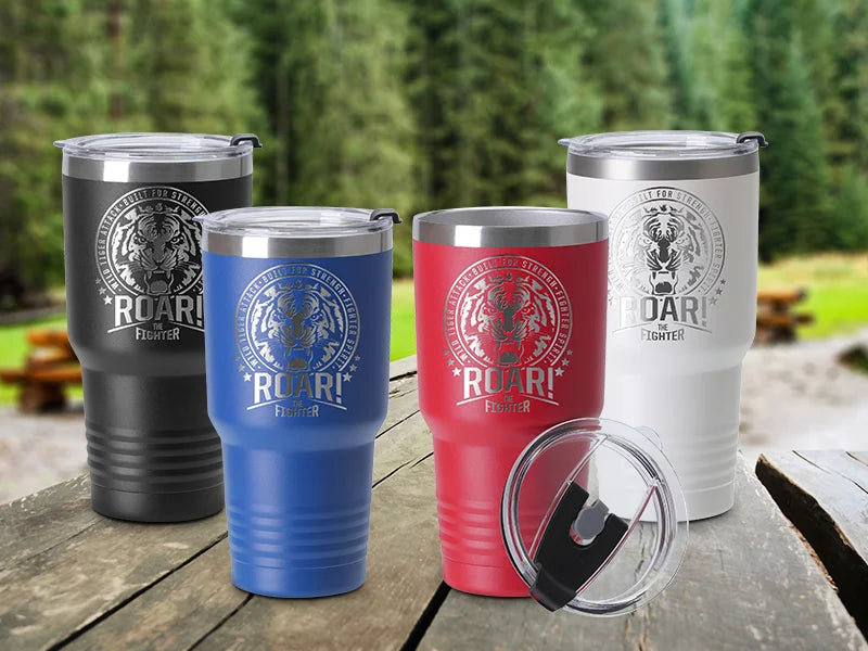 Sublimation Blanks 30oz/900ml Powder Coated Stainless Steel Tumbler w/ Ringneck Grip (White)