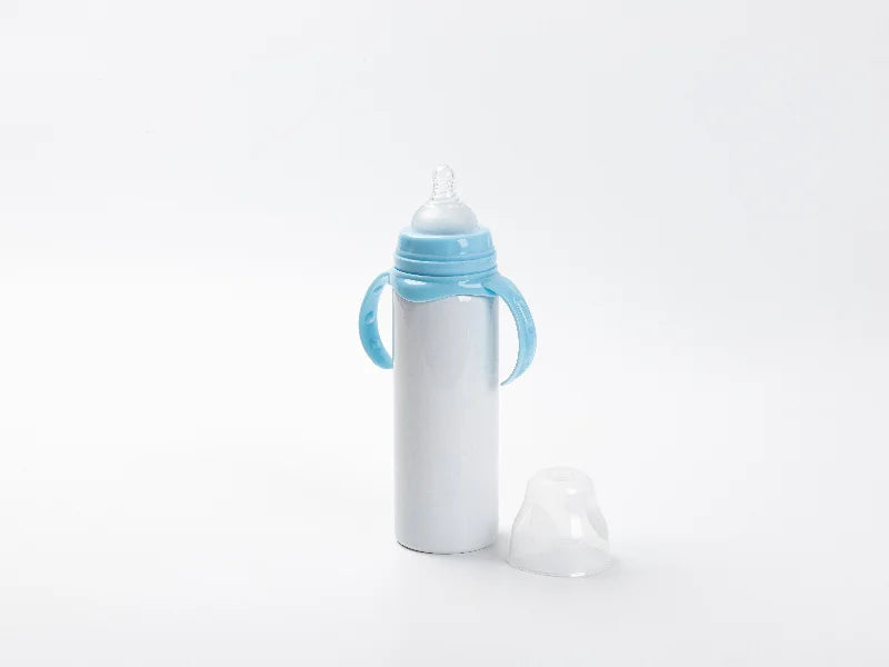8oz/240ml Sublimation Blanks Stainless Steel Milk Sippy Bottle (White)