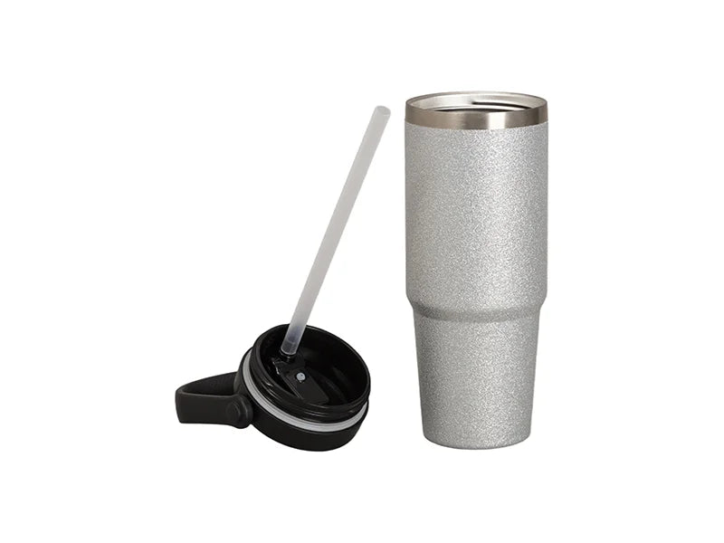 30oz Sublimation Glitter Tumbler-Silver