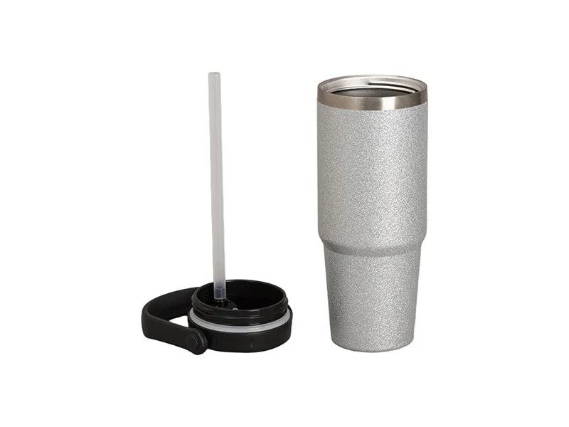 30oz Sublimation Glitter Tumbler-Silver