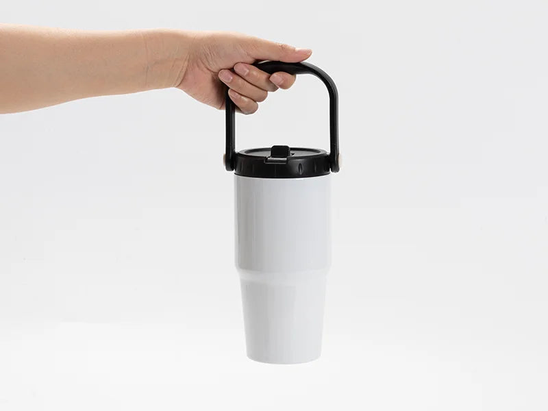 Sublimation Blanks 30oz/900ml Stainless Steel Travel Tumbler with Portable Lid(White)