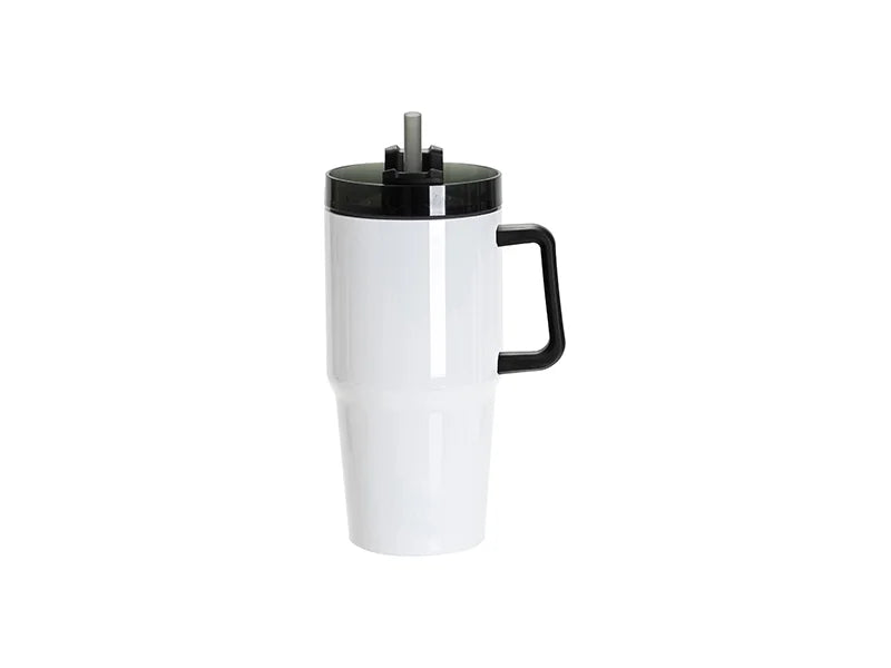 Sublimation Blanks 20oz/600ml Stainless Steel Travel Tumbler with Lid & Straw(White)