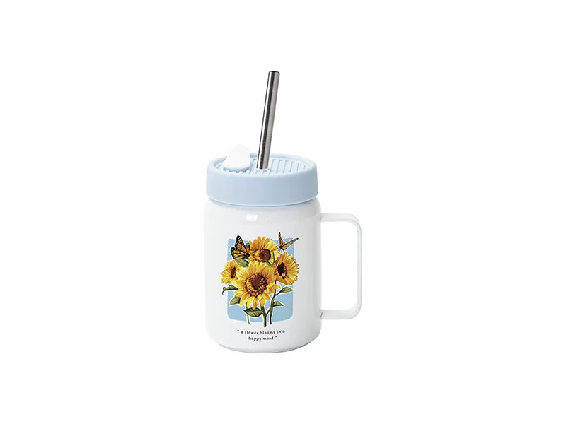 Sublimation Blanks 16oz/480ml Straight Stainless Steel Mason Jar w/ Silicon Lid
