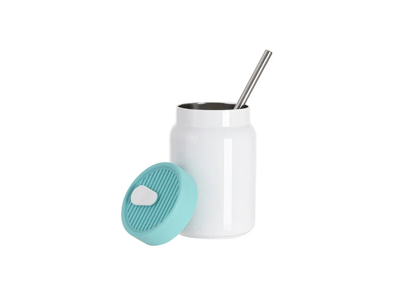 Sublimation Blanks 16oz/480ml Stainless Steel Mason Jar with Light Green Lid