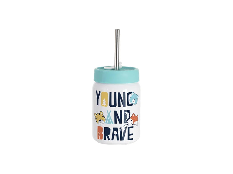 Sublimation Blanks 16oz/480ml Stainless Steel Mason Jar with Light Green Lid