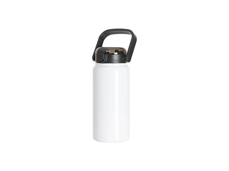 Sublimation Blanks 42oz/1250ml Stainless Steel Tumbler w/ Wide Mouth & Black Portable Straw Lid(White)