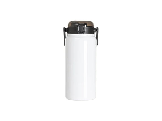 Sublimation Blanks 42oz/1250ml Stainless Steel Tumbler w/ Wide Mouth & Black Portable Straw Lid(White)