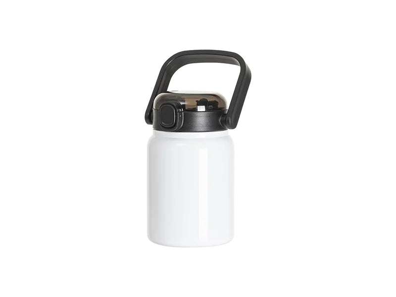 Sublimation Blanks 25oz/750ml Stainless Steel Tumbler w/ Wide Mouth & Black Portable Straw Lid (White)