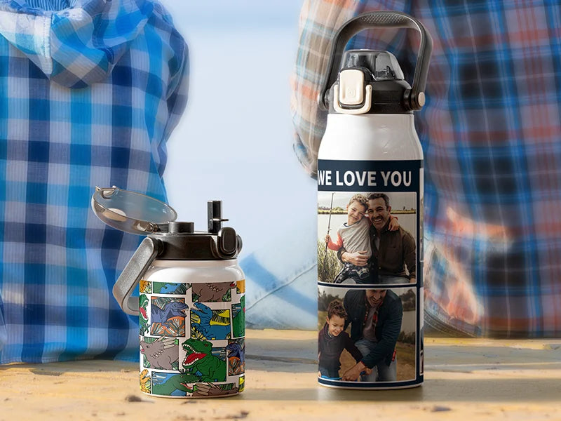 Sublimation Blanks 25oz/750ml Stainless Steel Tumbler w/ Wide Mouth & Black Portable Straw Lid(White)