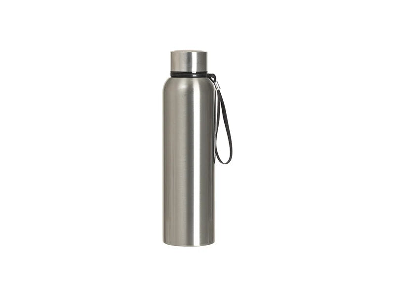 Sublimation Blanks 20oz/600ml Stainless Steel Bottle w/ Black Portable String (Silver)