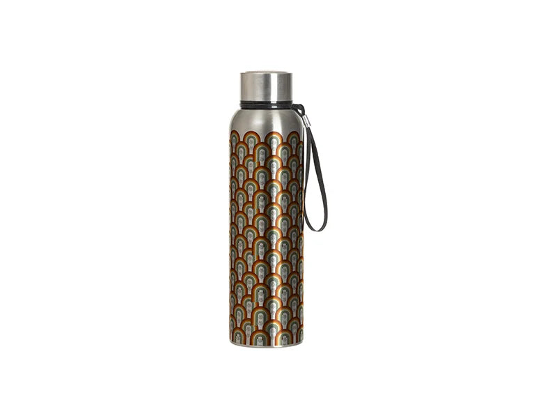 Sublimation Blanks 27oz/800ml Stainless Steel Bottle w/ Black Portable String (Silver)