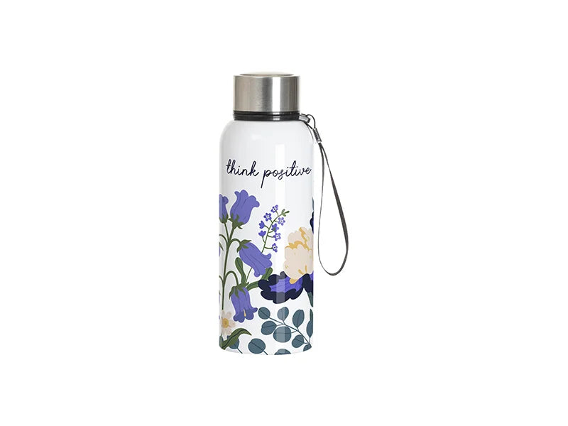 Sublimation Blanks 20oz/600ml Stainless Steel Bottle w/ Black Portable String (White)