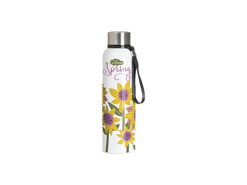 Sublimation Blanks 27oz/800ml Stainless Steel Bottle w/ Black Portable String (White)