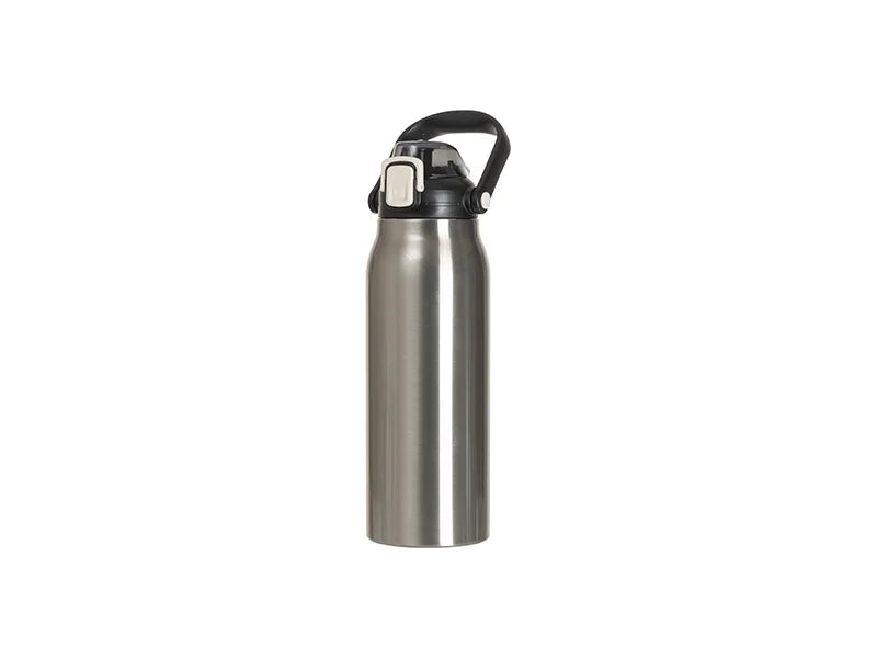 Sublimation Blanks 57oz/1700ml Stainless Steel Travel Bottle w/ Black Portable Straw Lid & Handle(Silver)