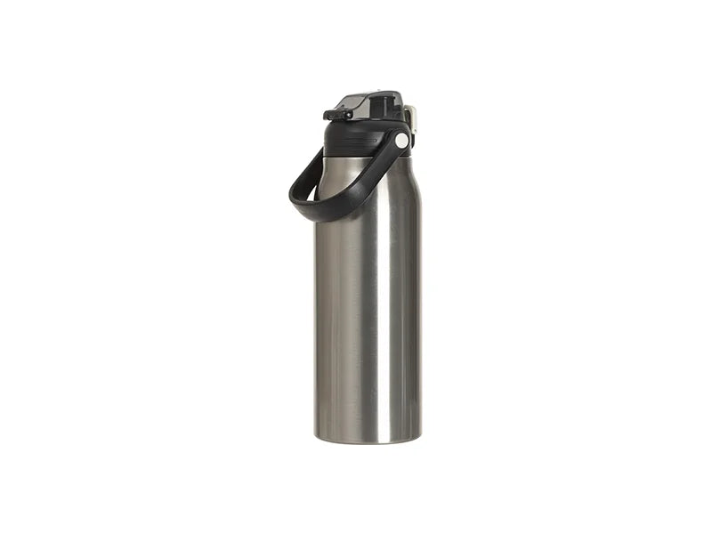 Sublimation Blanks 57oz/1700ml Stainless Steel Travel Bottle w/ Black Portable Straw Lid & Handle(Silver)