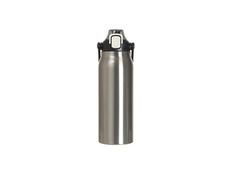 Sublimation Blanks 57oz/1700ml Stainless Steel Travel Bottle w/ Black Portable Straw Lid & Handle(Silver)