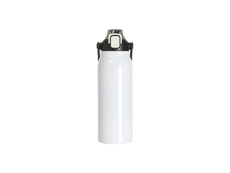 Sublimation Blanks 57oz/1700ml Stainless Steel Travel Bottle w/ Black Portable Straw Lid & Handle(White)