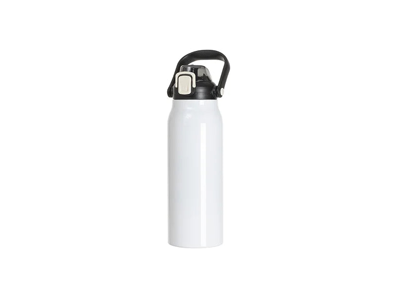 Sublimation Blanks 57oz/1700ml Stainless Steel Travel Bottle w/ Black Portable Straw Lid & Handle(White)
