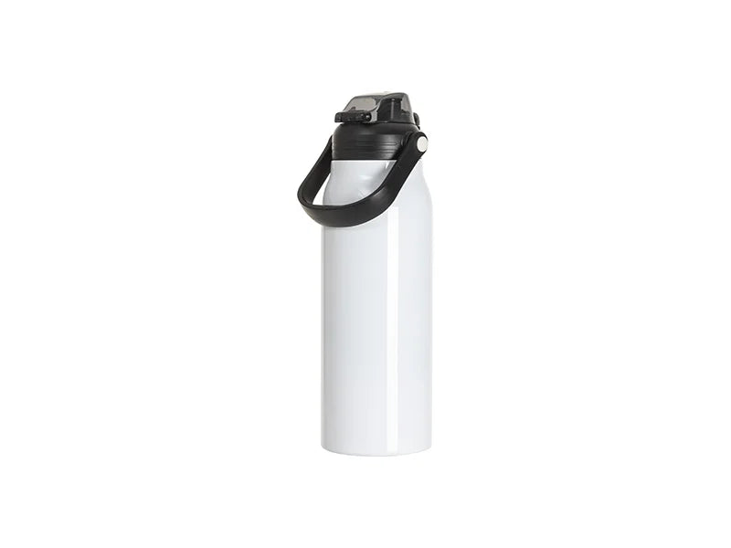 Sublimation Blanks 57oz/1700ml Stainless Steel Travel Bottle w/ Black Portable Straw Lid & Handle(White)