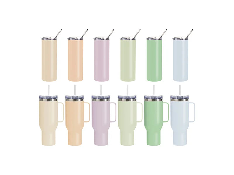 Sublimation 20oz/600ml Stainless Steel Tumbler with Straw & Lid(Matte, Light Purple)