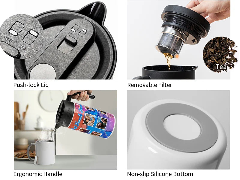 40oz/1200ml Sublimation Blanks Sublimation Thermal Coffee Carafe Pot