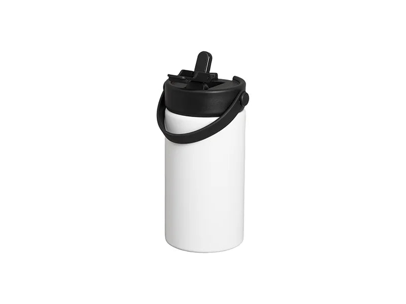 20oz/600ml Sublimation Stainless Steel Flask Tumbler w/ Protable Straw Lid (White)