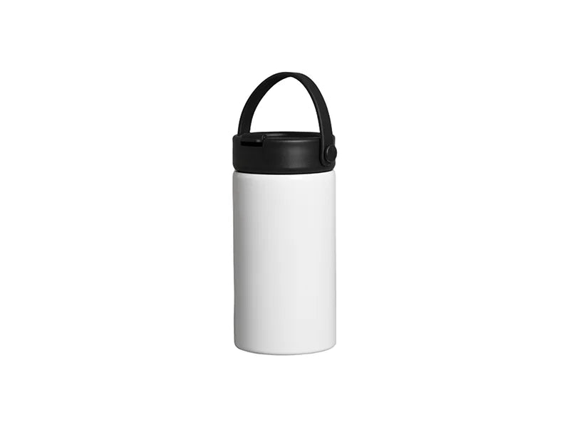 20oz/600ml Sublimation Stainless Steel Flask Tumbler w/ Portable Straw Lid (White)