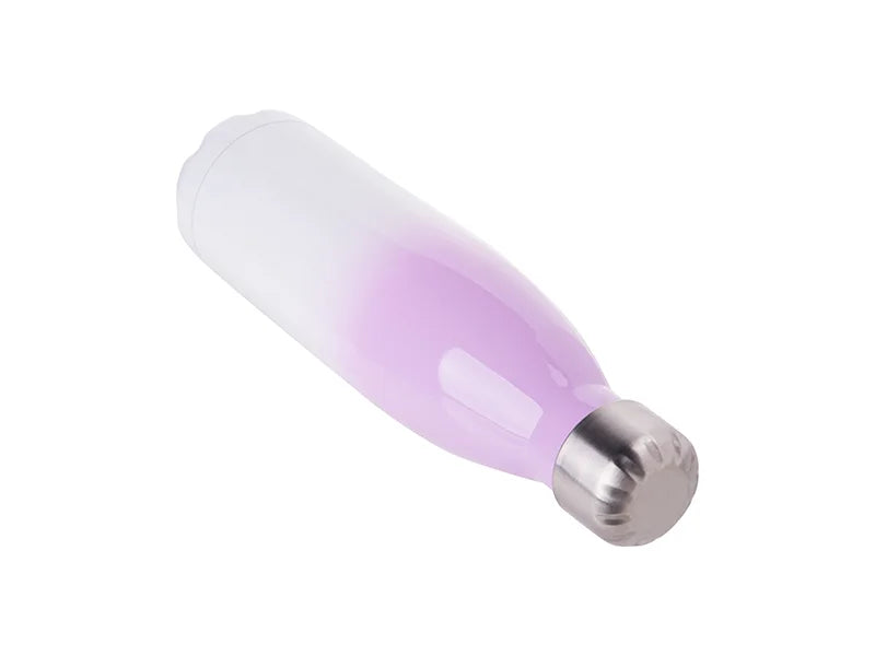Sublimation 17oz/500ml Stainless Steel Cola Shaped Bottle (Gradient Color White&Purple)
