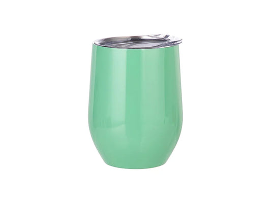 Sublimation 12oz Stainless Steel Stemless Wine Cup (Light Green)