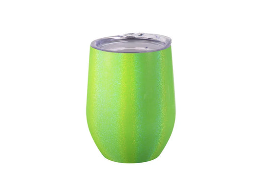 Sublimation 12oz/360ml Glitter Sparkling Stainless Steel Stemless Cup (Green)
