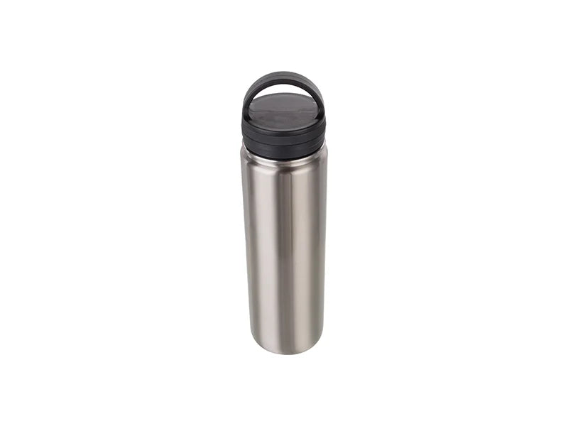 Sublimation 25oz/750ml Stainless Steel Flask w/ Portable Lid (Silver)