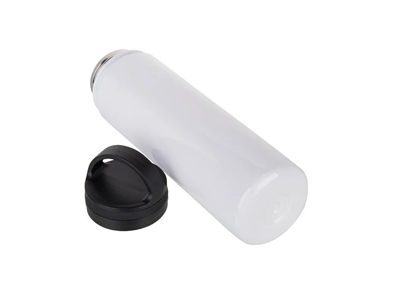 Sublimation 25oz/750ml Stainless Steel Flask w/ Portable Lid (White)