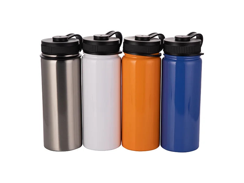 Sublimation 18oz/550ml Stainless Steel Flask w/ Portable Lid (Orange)