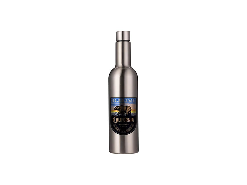 Sublimation 25oz/750ml Stainless Steel Wine Bottle (Silver)