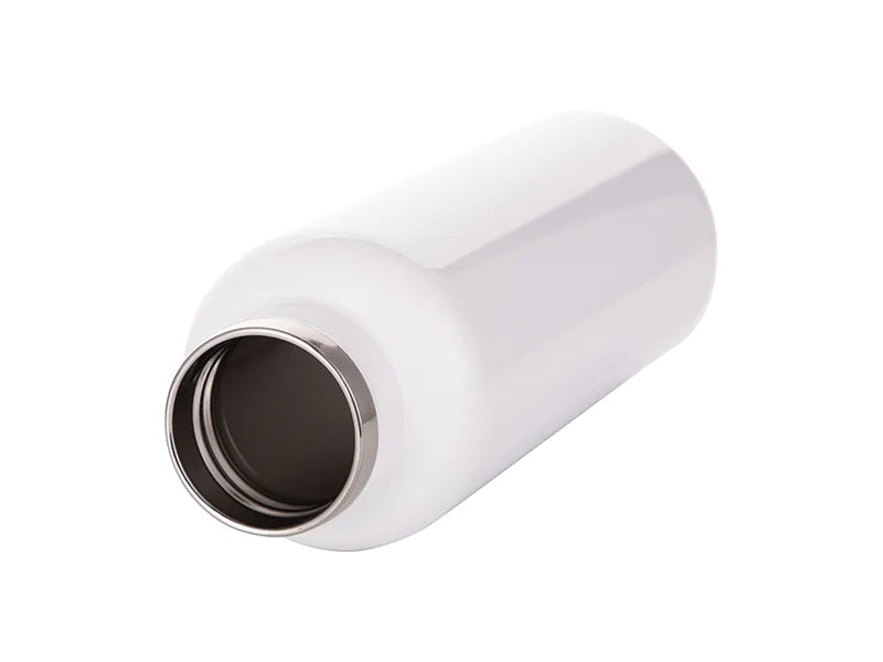 Sublimation 750ml/25oz Portable Bamboo Lid Stainless Steel Bottle (White)