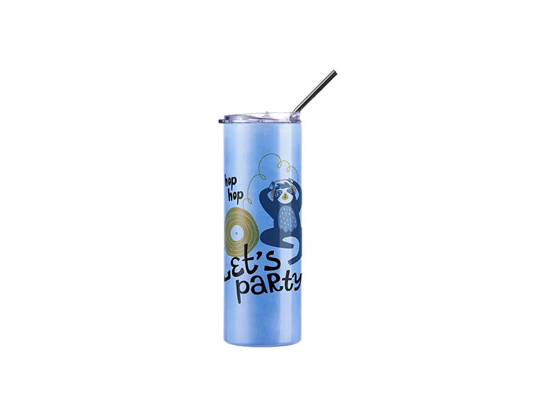 20oz/600ml Sublimation Heat-Sensitive Color Changing Stainless Steel Skinny Tumbler (Light Blue to Pink)