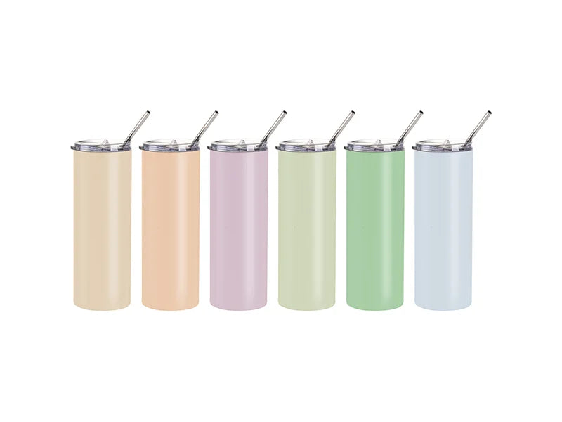 Sublimation 20oz/600ml Stainless Steel Tumbler with Straw & Lid(Matte, Light Green)