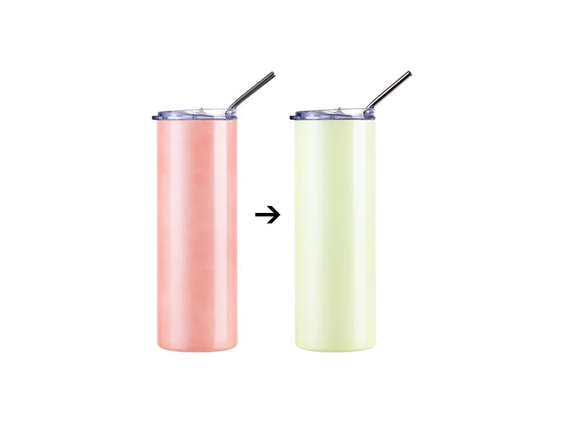 20oz/600ml Sublimation Heat-Sensitive Color Changing Stainless Steel Skinny Tumbler (Orange to Yellow)