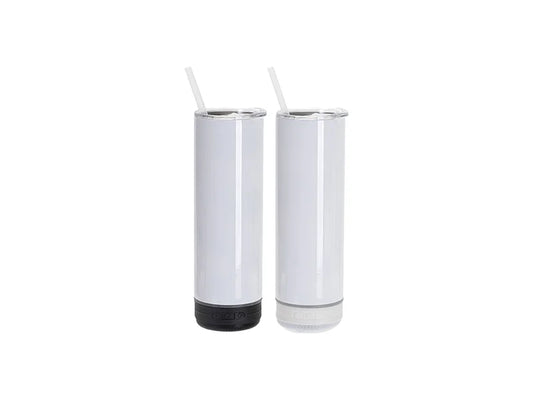 Sublimation Blanks 20oz/600ml White Stainless Steel Tumbler with White Bluetooth Speaker